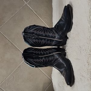 Ariat Women's Autry 10018571 Black Leather Block Heel Western Boots Size 5.5B